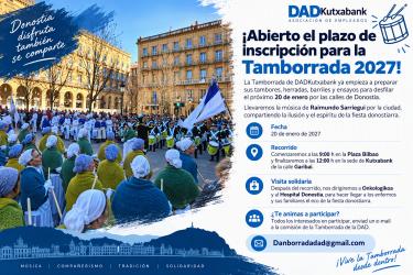 🥁 ¡Abierto el plazo de inscripción para la Tamborrada 2027!